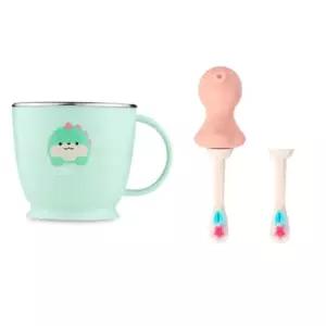 에.디.슨 스텐 양치컵 칫솔 세트 어린이집 준비물 핑크