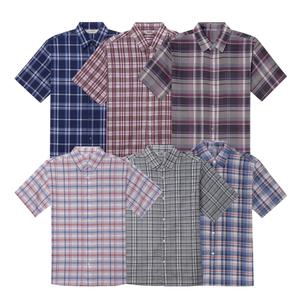 반팔 체크 무늬 남성 셔츠 남방 남자 캐주얼 여름 울 시원한 린넨 구김없는
