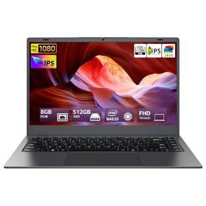 블루잉 노트북 컴퓨터, 8GB RAM 512GB SSD, N4020 프로세서 탑재 노트북(최대 2.8GHz), 14인치 1080P FHD IPS 디스플레이, Win11 Pro,