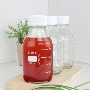 레트로 눈금유리병 500m 수제청병 우유병 잼병 주스병 담근주병