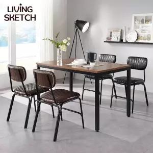보브 1200x750 월넛 업소용 카페 테이블 철제 책상 4인 식탁