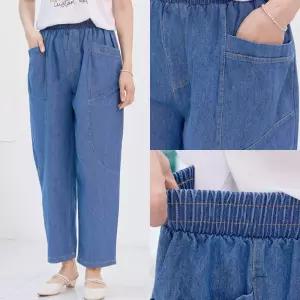 마미소 엄마 청 배기 바지 여름 통 99까지 무지 고무줄 엄마 할머니 빅사이즈 40 60 마담 중년 여성 옷