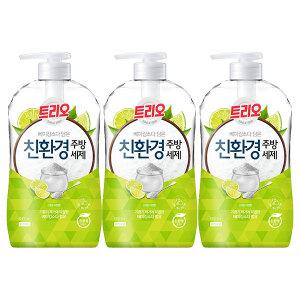 트리오 베이킹소다 담은 주방세제, 라임, 680ml, 3개