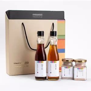 [화산수천일염]참기름+들기름+구운소금 2종 선물세트