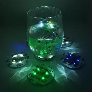 붙이는 LED 라이트 컵받침 조명 술잔 컵 코스터 홈파티 바용품