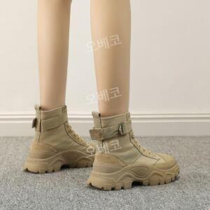 아웃도어 패션 여름 워커 등산 전투 미들 여성 여자 사막 가죽 전술 부츠 플랫 앵클 군화 작전