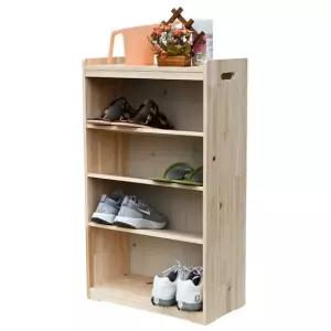 두리코 삼나무원목 경사선반 4단신발장 신발정리대