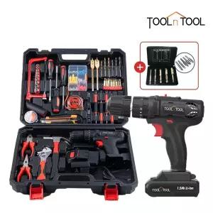 툴앤툴 21V 무선 충전식 전동드릴 수공구세트 80P TNT-HEX21LIS(+볼트리무버 5P)