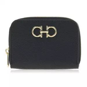 [라벨루쏘] [페라가모] 여성 간치니 로고 지퍼 반지갑 22 0406 NERO 0758664