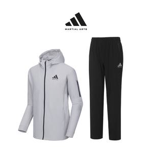 아디다스 컴뱃스포츠 마샬아츠 초경량 에어쿨링 후드집업 트레이닝 세트 TR 140HS GR(그레이) 남녀 여름용 슬림핏