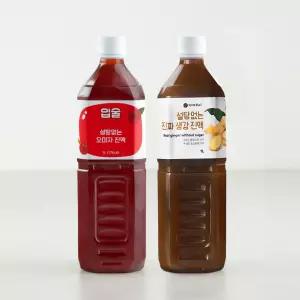 [인기구성] 무설탕 국내산 오미자진액 1,000ml 1병 + 생강진액 1,000ml 1병