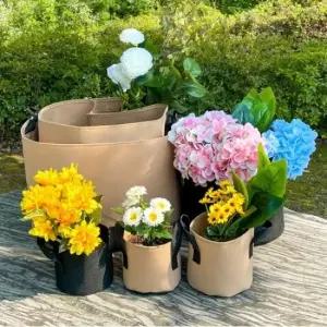 부직포 화분 베이지 30갤런 약115L).원형 텃밭 옥상 나무 블루베리 그로우백.