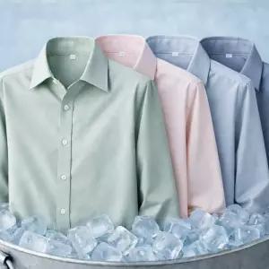 여름 구김없는 냉감 쿨 아이스 원단 와이셔츠 남자 남성 95~120 빅사이즈