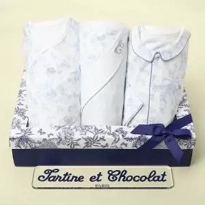 [롯데백화점]타티네쇼콜라 트왈드배냇저고리+속싸개+우주복+(임신출산선물3종세트)TNORAG182B-169