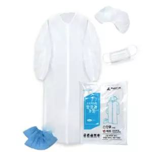 일회용 위생 가운 방문자 위생복 일반형 풀세트 50P 방문자용가운