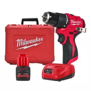 밀워키 M12 BLPDRC-251C 충전 해머드릴 12V 2.5Ah 고출력 배터리 1개 세트