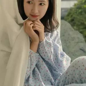 리틀 체리 라운드넥 순면 요루 잠옷 파자마 세트