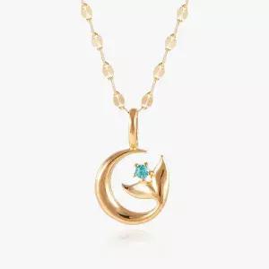 [엘렌쥬얼리]14K 크레센트 고래 꼬리 금 목걸이