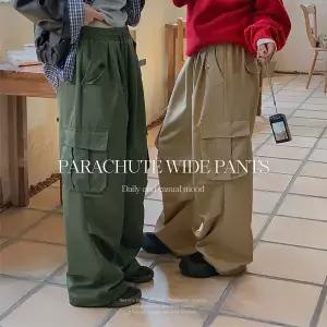 핫핑 [와이드or조거] 아빌로 파라슈트 카고 투핀턱 와이드 밴딩팬츠