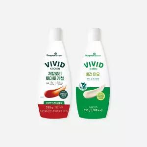 [케요네즈] 비비드키친 저칼로리 토마토케첩 280g + 비비드키친 비건마요 250g 식사 한식 식사 일식 식사