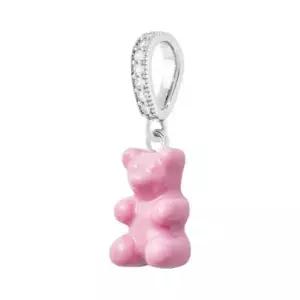 Crystal Haze Nostalgia Bear with Pave Connector Silver Candy Pink 크리스탈 헤이즈 노스텔지아 베어 파