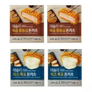 애슐리 돈카츠 4팩(육즙 통등심 2+치즈폭포2) 냉동 돈까스 어린이 간식