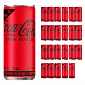 코카콜라 제로 업소용 슬릭 245ml 24캔/제로콜라/탄산음료/제로슈거/제로슈가/콜라캔/캔콜라/코카콜라캔