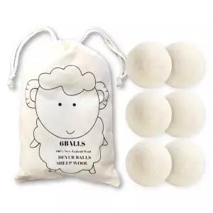 양모 드라이어볼 건조기 양모볼 건조볼 6P 정전기/런드리/볼/공/드라이/세탁용품/빨래/가정용/편리한/방지