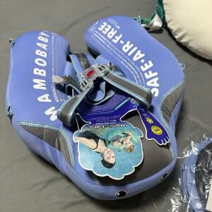 맘보베이비 아기 허리 플로팅 링 수영 트레이너 고체 비팽창형 신생아용