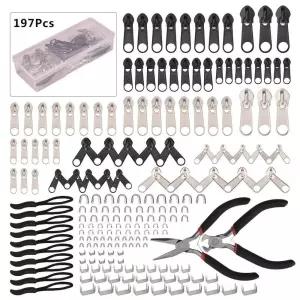 [블루마켓]간단하고 손쉬운 DIY 셀프수리 지퍼키트 197p 셀프지퍼수선 교체용지퍼고리 손쉬운설치 수선지퍼
