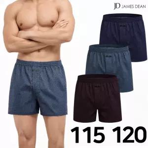 제임스딘 남자트렁크팬티 115 120 아빠팬티 주자직 순면 80수 3종 세트