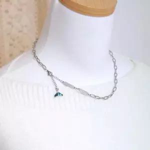 돌고래꼬리 드롭체인 써지컬스틸 목걸이