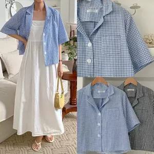 위쉬몰 LT 키타체크포켓숏자켓(P617H306) 빅사이즈