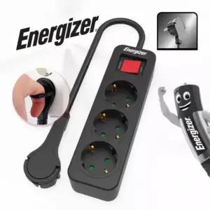 에너자이저 멀티탭 과부하차단 3680W 고용량 납작 콘센트 대용량 / 블랙 3구 2m