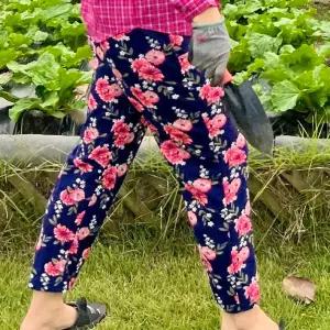 몸빼 바지 꽃무늬 할머니 촌캉스룩 안감있는 봄 가을 빅사이즈 일복 작업복 바지