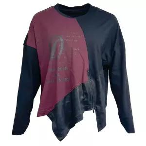 [데시데](의정부점)절개배색 언발지퍼디테일 티셔츠 DPW105