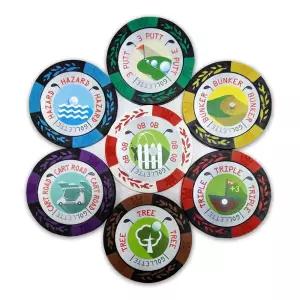 골프 게임칩 골프칩 볼마커 7개 세트 - 칩돌리기 게임용/골프볼마커/골프공마커/골프공/볼마크/마크/마킹