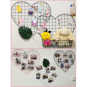 핑크 네트망 하트 침실 철망 철제 장식 소품 메쉬