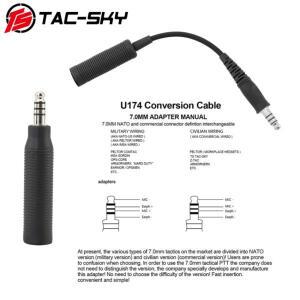 TAC-SKY U-174 NATO/군사-민간 전술 헤드셋 청력 보호용 PTT 어댑터 COMTAC SORDIN Airsoft