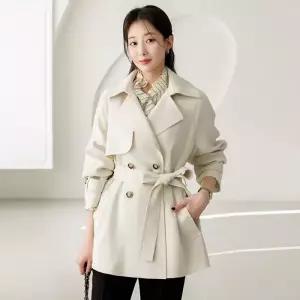 [루이스엔젤] 크렘므 프렌치 무드 벨트SET 하프 더블 트렌치 코트