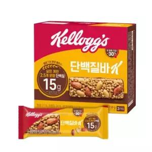 단백질바K 40gx3개 켈로그/탕비실/사무실/견과/식사/대용/간편/휴대용/단백질/견과바/영양/영양바/운동후