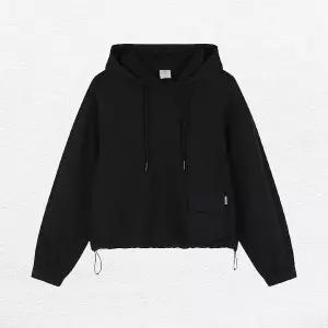 [폴햄]여성 크롭 우븐포켓 스트링 후드_PHE1TH2740