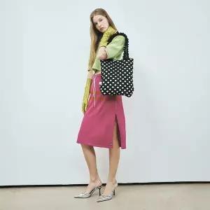 [플리츠마마] 폴카도트 숄더백 블랙