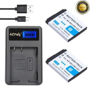 2x NP-FD1 배터리 + 충전기 소니 사이버샷 DSC-T2 T300 T90 TX1