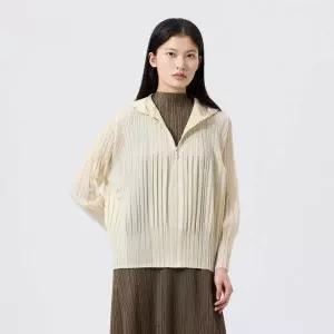 [플리츠미](의정부점)후드 집업 플리츠 숏 재킷_EPJKS126005