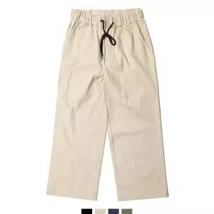 팬츠 와이드 스판 밴딩 면 린넨 남자바지 8부  [mWBEB334]