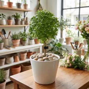 [아트플라워] 바질트리 중품 공기정화식물 바질트리 키우기 외목대 식용허브 반려식물