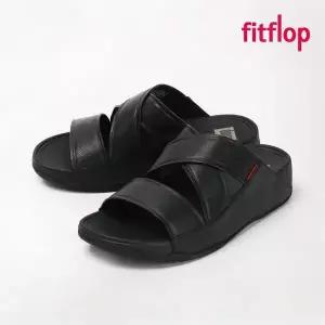 [핏플랍] 샌들 치 레더 슬라이드 남성 블랙 B08-001