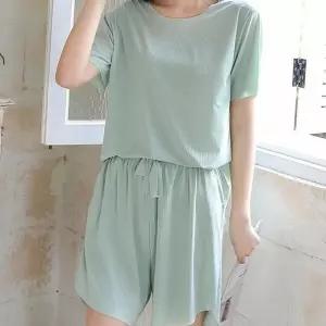 투피스 여자 홈 웨어 플리츠 루즈핏 원마일 여름 봄