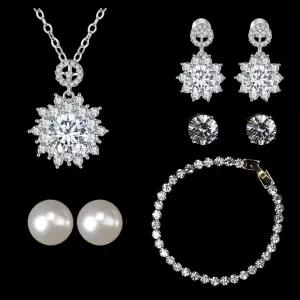 메르베 천연다이아 주얼리 5종세트 목걸이+귀걸이+팔찌